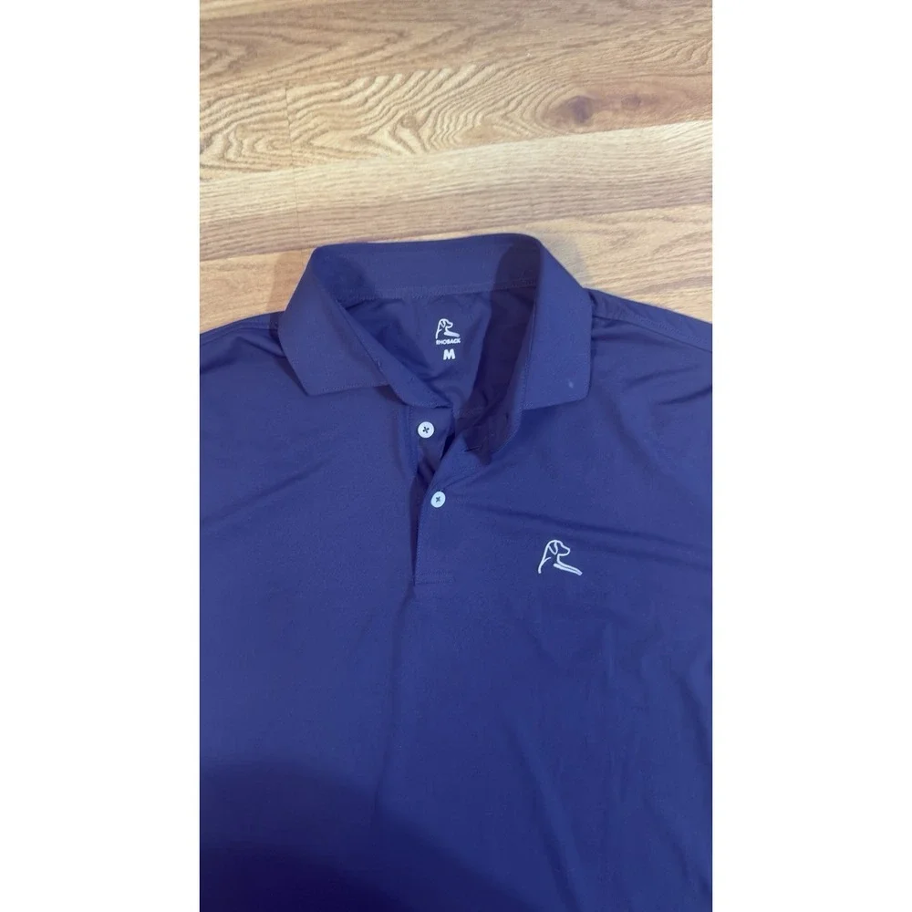 Rhoback Performance Polo Navy Blue Golf Shirt Men's Medium